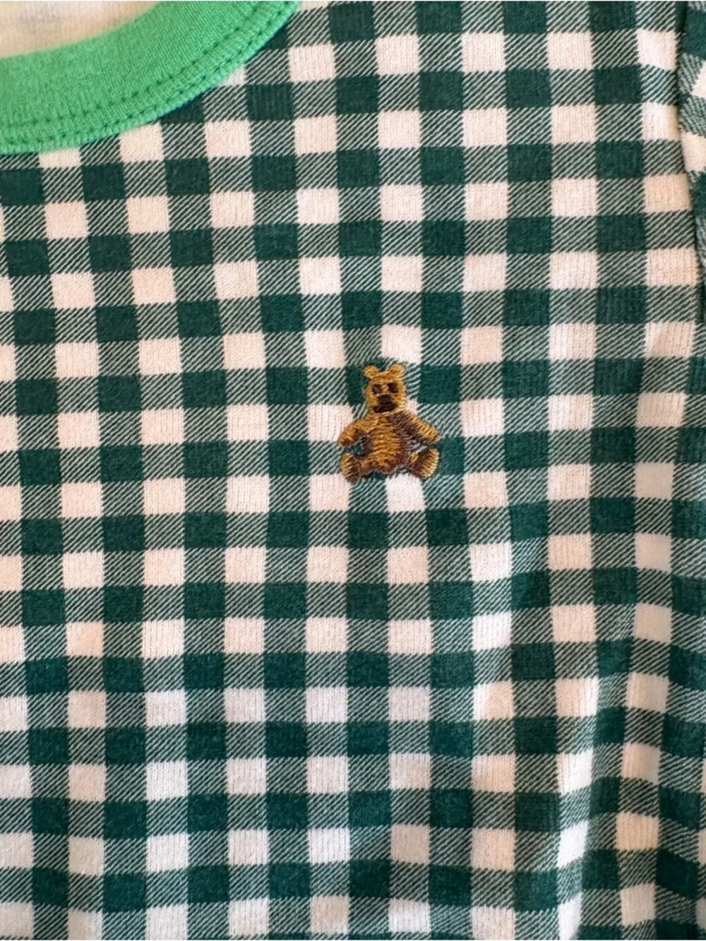 GAP Green and White Gingham Kids Pajama Set - Picture 3 of 4